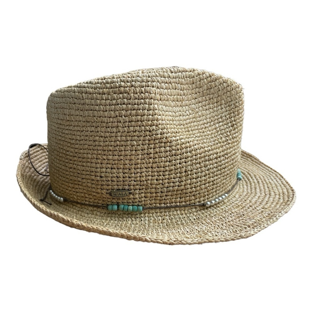 Scale Pronto Straw hat with stylish brown twine and beads - Picture 4 of 11